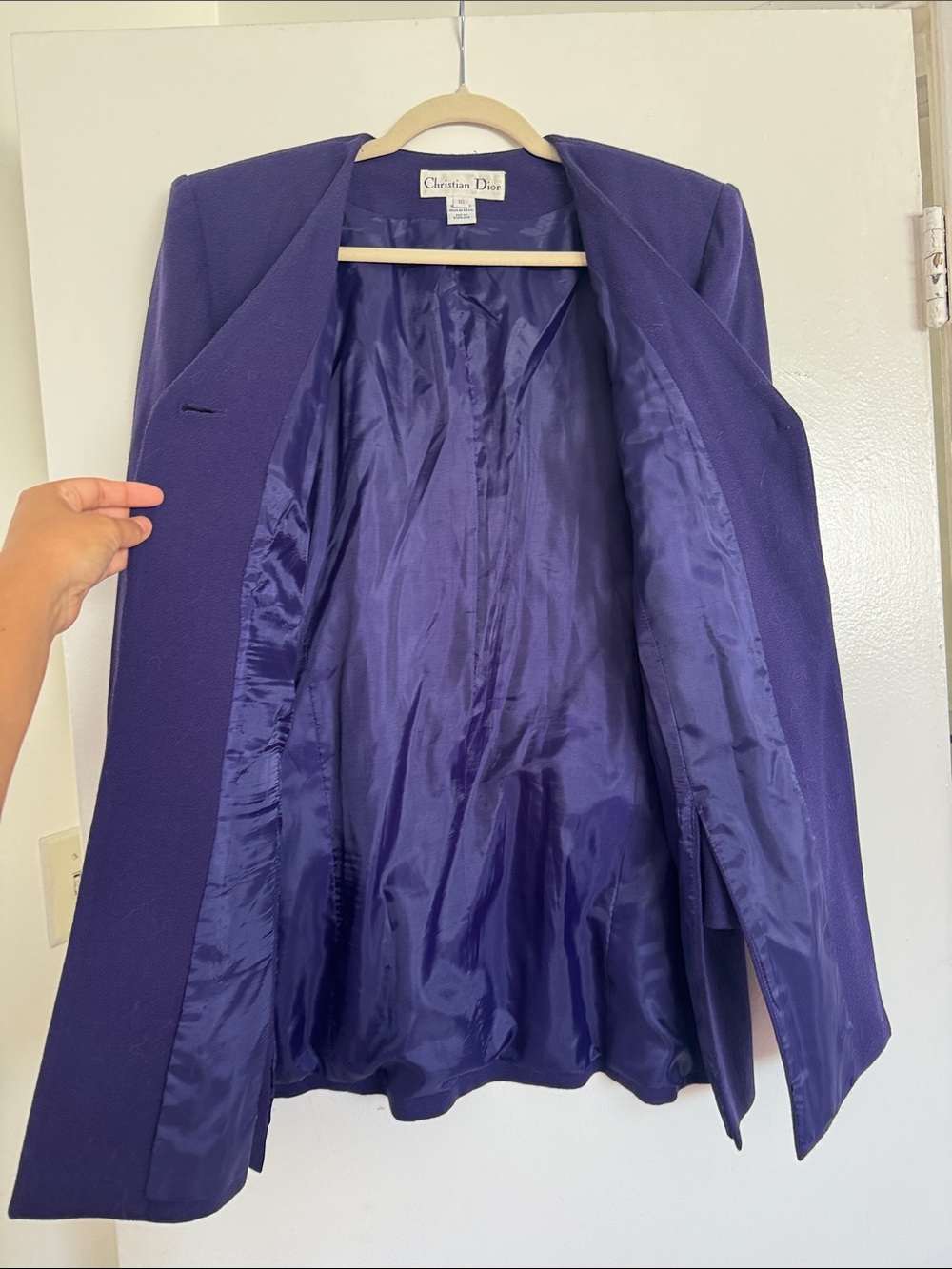 Dior Deep Purple Women's Single-Button Tailored Jacket Size 10